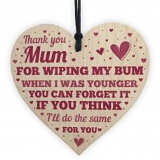 Funny Mum Mothers Day Birthday Gifts Wooden Heart Sign Gift
