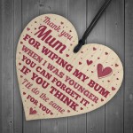 Funny Mum Mothers Day Birthday Gifts Wooden Heart Sign Gift