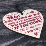 Funny Mum Mothers Day Birthday Gifts Wooden Heart Sign Gift