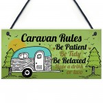 Caravan Rules Plaque Funny Novelty Garden Sign Birthday Gifts