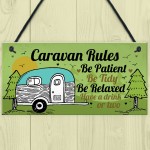 Caravan Rules Plaque Funny Novelty Garden Sign Birthday Gifts