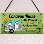 Caravan Rules Plaque Funny Novelty Garden Sign Birthday Gifts