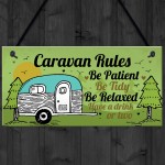 Caravan Rules Plaque Funny Novelty Garden Sign Birthday Gifts