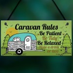 Caravan Rules Plaque Funny Novelty Garden Sign Birthday Gifts