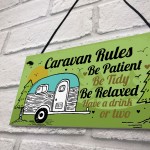 Caravan Rules Plaque Funny Novelty Garden Sign Birthday Gifts