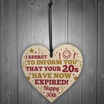 Novelty 30th Birthday Gifts For Friend Wooden Heart Sign Funny