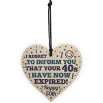 Novelty 50th Birthday Gifts For Mum Dad Brother Wood Heart