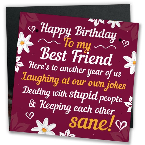 HAPPY BIRTHDAY Card Best Friend Birthday Gift Friendship Plaque
