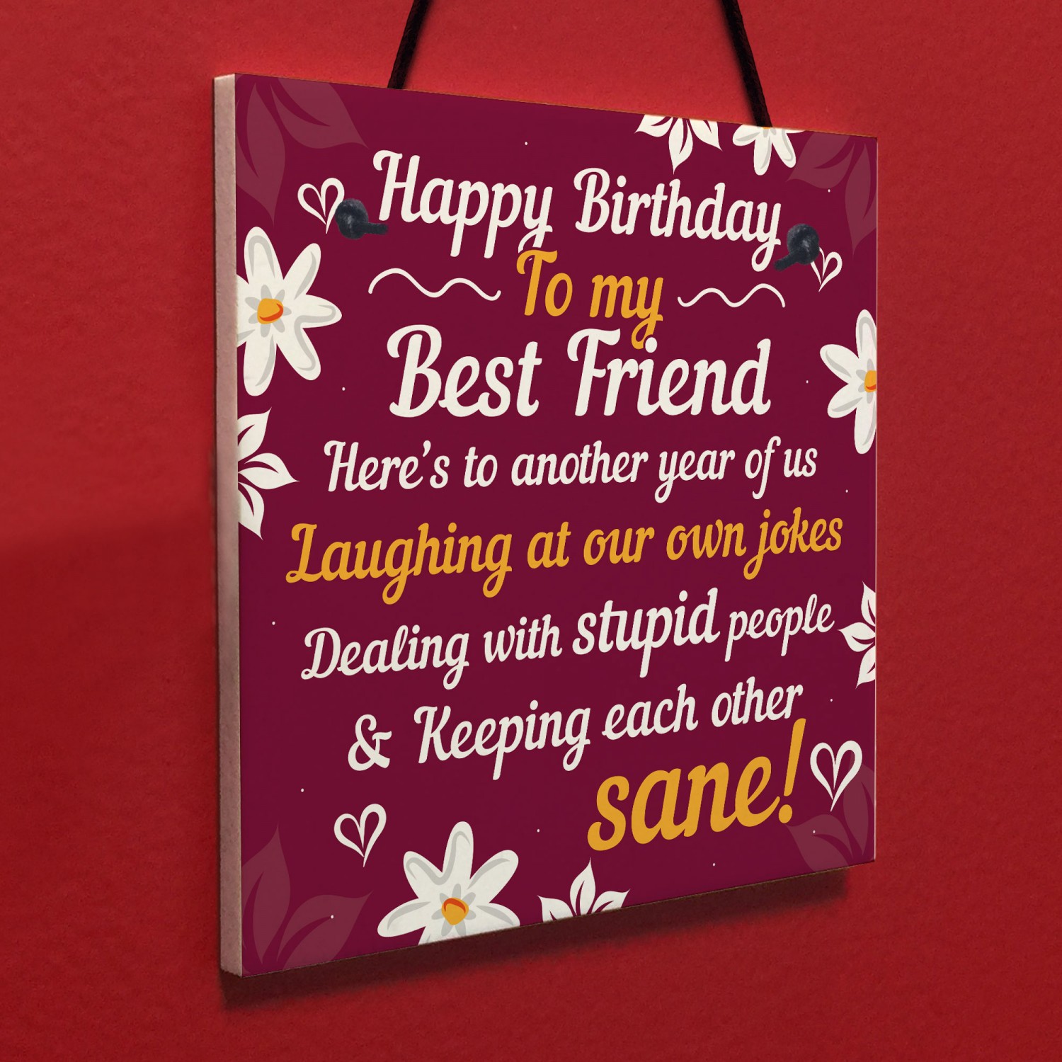 HAPPY BIRTHDAY Card Best Friend Birthday Gift Friendship Plaque