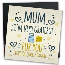 Cute Mothers Day Card GRATEFUL For You Cheesy Funny Special Card