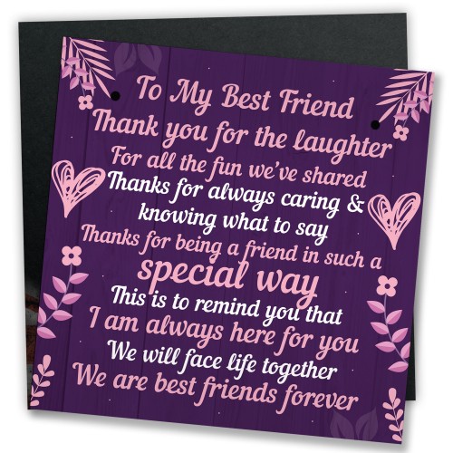 BEST FRIEND Plaque Special Friendship Gift Best Friend Birthday 