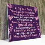 BEST FRIEND Plaque Special Friendship Gift Best Friend Birthday 