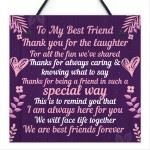 BEST FRIEND Plaque Special Friendship Gift Best Friend Birthday 