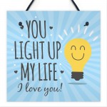 LIGHT UP MY LIFE Cute Mother's Day Card Anniversary Gift For Him