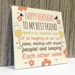 Funny Best Friend Birthday Card Friendship Gifts Sign