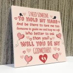 Will You Be My Godmother Request Card Godparent Thank You