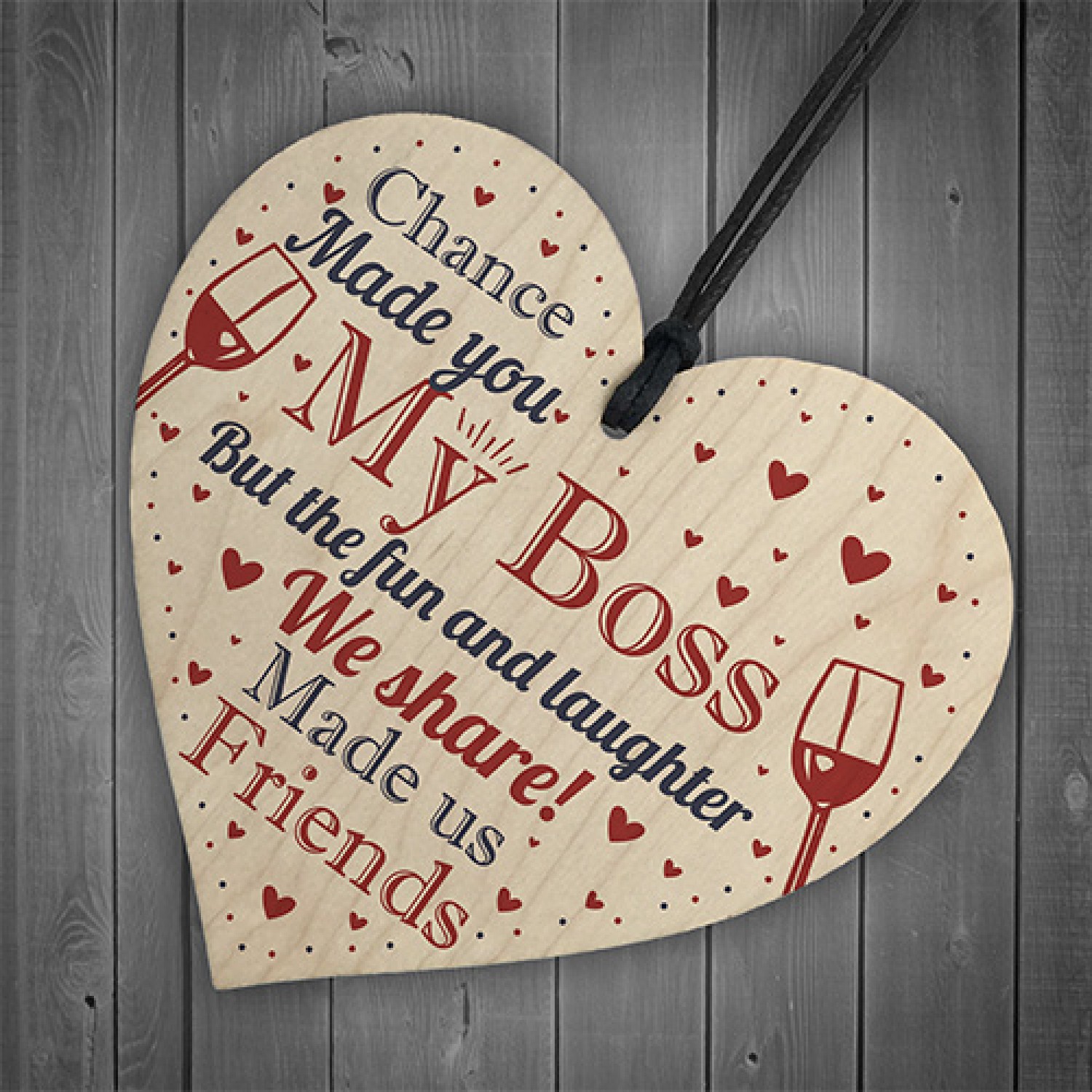 Boss Fun & Laughter Friends Manager Work Colleague Leaving Heart Gift LPA3-138 