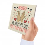 1st Anniversary Card First Anniversary Gift For Him Her Plaque