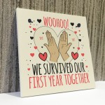 1st Anniversary Card First Anniversary Gift For Him Her Plaque