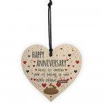 Funny Anniversary Card Funny Anniversary Gift Wooden Heart 