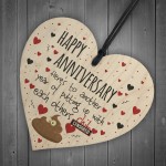 Funny Anniversary Card Funny Anniversary Gift Wooden Heart 
