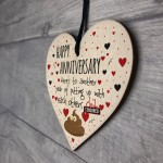 Funny Anniversary Card Funny Anniversary Gift Wooden Heart 