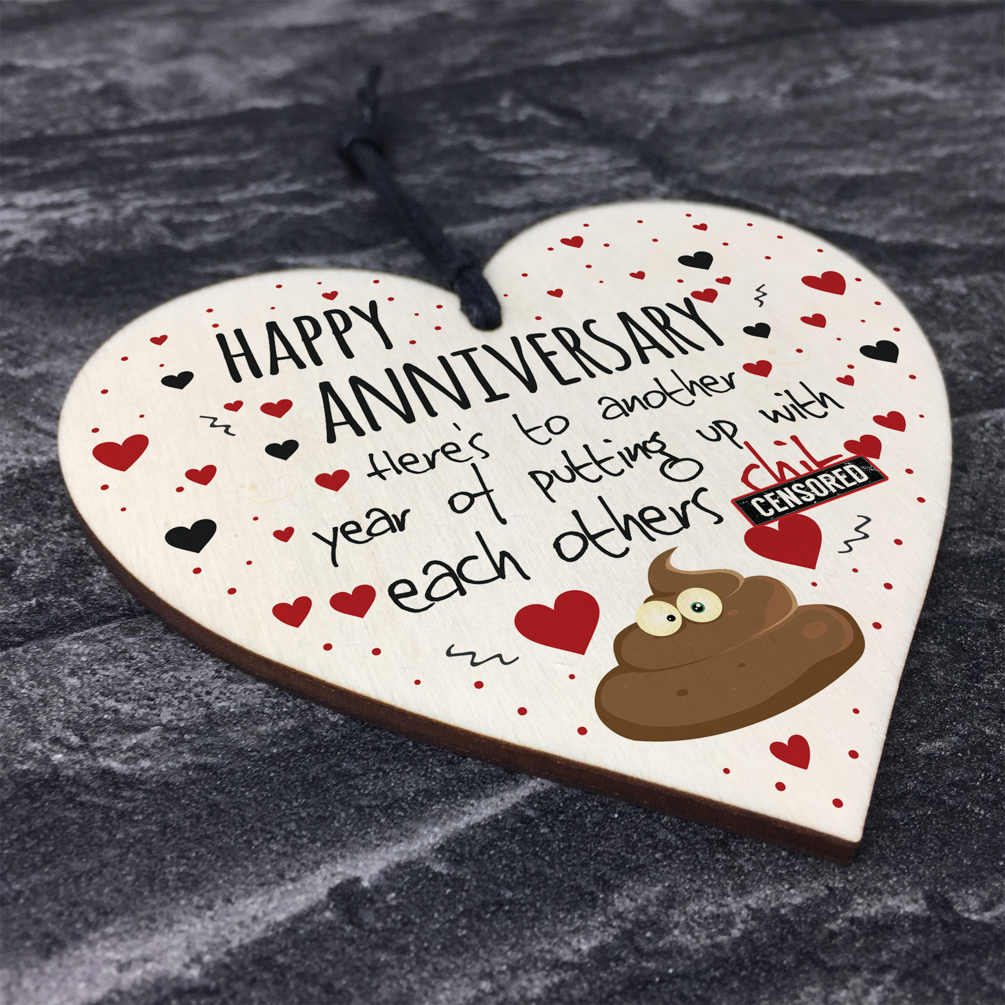 Funny Anniversary Card Funny Anniversary Gift Wooden Heart