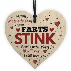 Funny Mother's Day Gift Wooden Heart Joke Mother's Day Card Sign