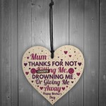 Funny Gift For Mum Mothers Day Gift Wood Heart Funny Mum Card