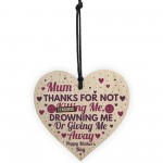 Funny Gift For Mum Mothers Day Gift Wood Heart Funny Mum Card