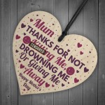 Funny Gift For Mum Mothers Day Gift Wood Heart Funny Mum Card