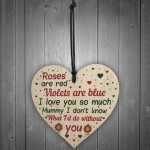 Mother's Day Gift From Daughter Son Wood Heart Thank You Gift 
