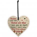 Mother's Day Gift From Daughter Son Wood Heart Thank You Gift 