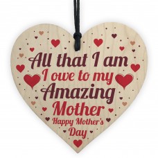 Mother's Day Gift For Mum Thank YOU Gift Wooden Heart Gift Sign