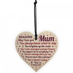 Mum Gifts Wood Heart Mother's Day Gift Reasons Why I Love You