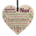 Why I Love You Nan Gifts Wooden Heart Nan Cards From Grandson