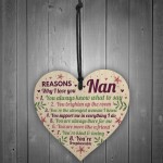 Why I Love You Nan Gifts Wooden Heart Nan Cards From Grandson