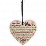 Why I Love You Nan Gifts Wooden Heart Nan Cards From Grandson