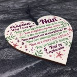 Why I Love You Nan Gifts Wooden Heart Nan Cards From Grandson