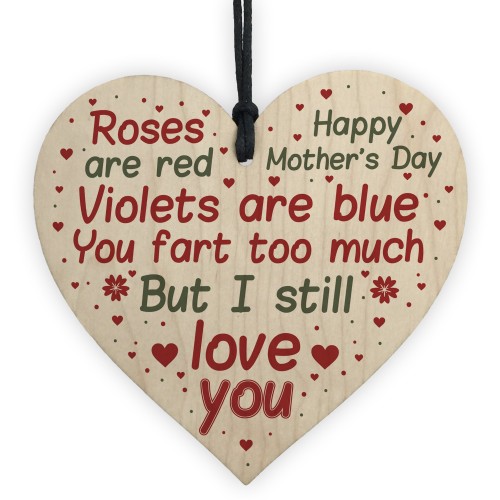 Funny Mother's Day Card Fart Too Much Joke Humour Mother's Day 