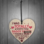 Funny Mothers Day Rude Gift For Mum Wooden Heart Gifts