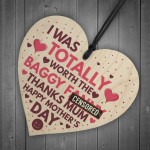 Funny Mothers Day Rude Gift For Mum Wooden Heart Gifts