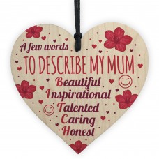 FUNNY Cute Mother's Day Gift Wooden Heart Birthday Mum Gifts
