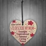 FUNNY Cute Mother's Day Gift Wooden Heart Birthday Mum Gifts