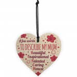 FUNNY Cute Mother's Day Gift Wooden Heart Birthday Mum Gifts