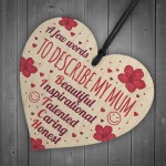 FUNNY Cute Mother's Day Gift Wooden Heart Birthday Mum Gifts