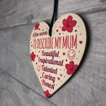 FUNNY Cute Mother's Day Gift Wooden Heart Birthday Mum Gifts