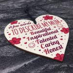 FUNNY Cute Mother's Day Gift Wooden Heart Birthday Mum Gifts