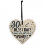 Funny 30th Birthday Cards 30th Birthday Gifts Wood Heart Humour