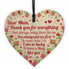 Mum Gift Mother's Day Gift Mother's Day Card Wooden Heart Sign